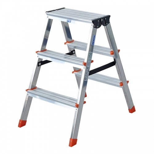 Krause Dopplo double-sided step ladder silver image 1
