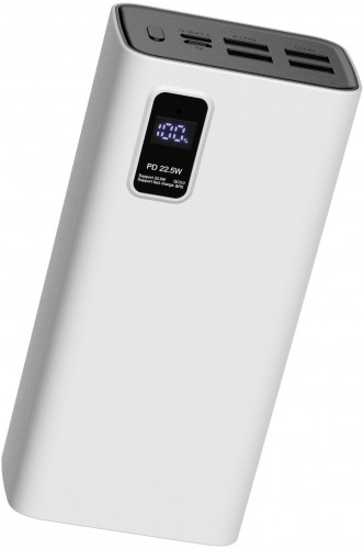 Platinet аккумуляторный банк 30000mAh PD QC LED, белый image 1