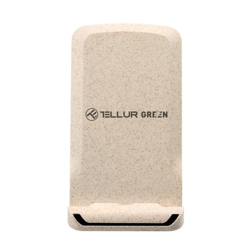 Tellur Green Qi wireless fast desk charger, 15W, cream image 1