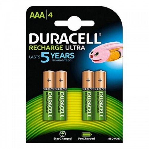 Atkārtoti Uzlādējamas Baterijas DURACELL HR03 AAA 800 mAh (4 pcs) 900 mAh image 1