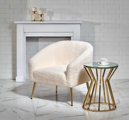 Halmar GRIFON leisure armchair cream / gold image 1