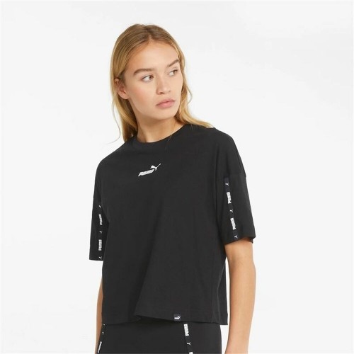 Sieviešu Krekls ar Īsām Piedurknēm Puma  Tape Crop  Melns image 1