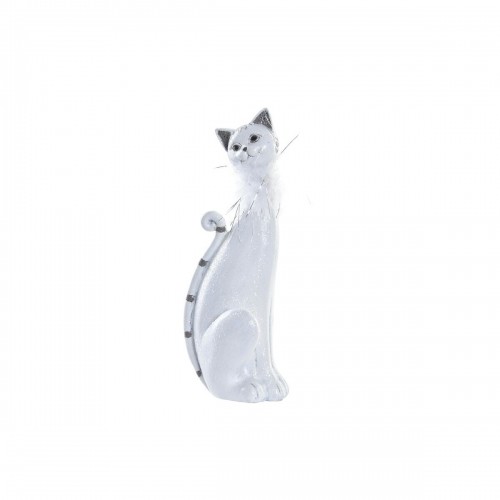 Dekoratīvās figūriņas DKD Home Decor Balts Sveķi Kaķis (9 x 9 x 24 cm) image 1