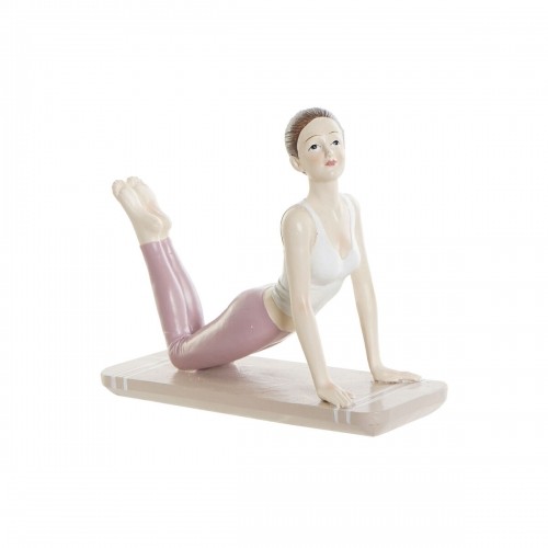 Dekoratīvās figūriņas DKD Home Decor Rozā Sveķi Yoga (16 x 6 x 13 cm) image 1