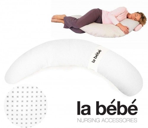 La Bebe™ Moon Maternity Pillow Art.12608 Grey Pearl Большая подушка для беременных с наполнителем из синтепона (синтепух,особенно мягкий и тихий )195см image 1