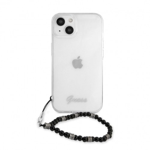 Guess  
       Apple  
       iPhone 13 PC Script and Black Pearls Case 
     Transparent image 1
