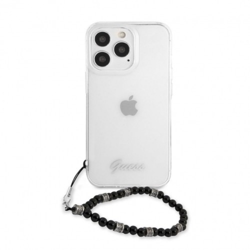 Guess  
       Apple  
       iPhone 13 Pro PC Script and Black Pearls Case 
     Transparent image 1
