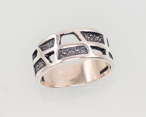 Серебряное кольцо #2101390(POx-Bk), Серебро	925°, оксид (покрытие), Размер: 17, 4 гр. image 1