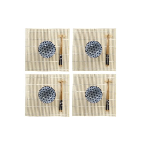 Набор для суши DKD Home Decor Синий Бамбук Керамика (14,5 x 14,5 x 31 cm) image 1