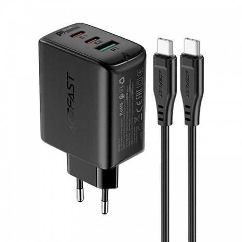 Acefast 2in1 charger 2x USB Type C / USB 65W, PD, QC 3.0, AFC, FCP (set with cable) black (A13 black) image 1