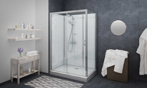 Roth Vinata® Comfort - Corner 877 × 1560 White/Clear 1416000325 Pilnībā aprīkota dušas kabīne image 1