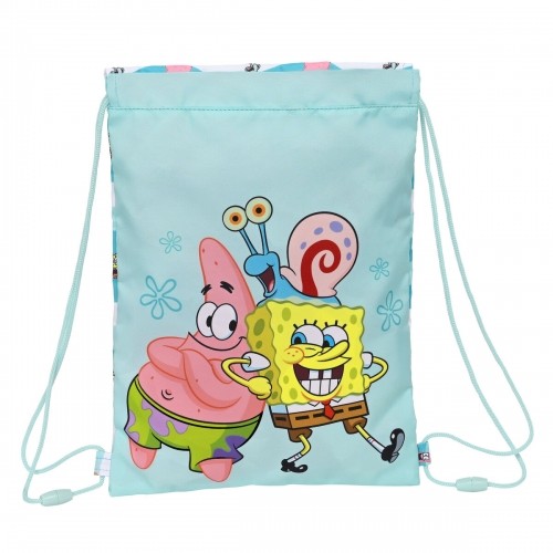 Сумка-рюкзак на веревках Spongebob Stay positive Синий Белый (26 x 34 x 1 cm) image 1