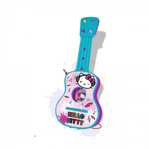 Spēļu Ģitāra Mazuļiem Hello Kitty Zils Rozā 4 Kabeļi image 1