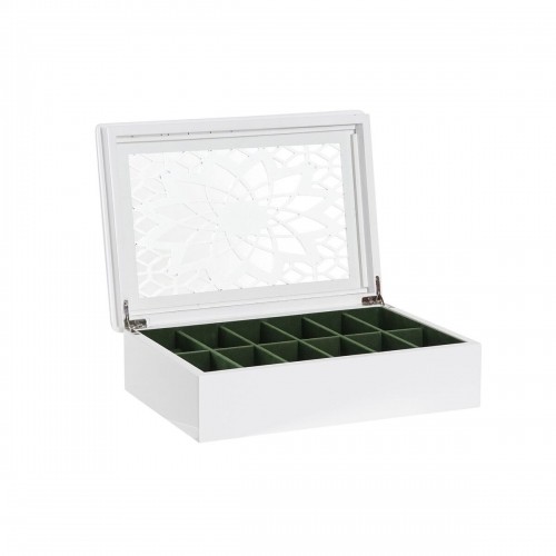 Watch Case DKD Home Decor Stikls Balts Koks MDF (29 x 20 x 9 cm) image 1