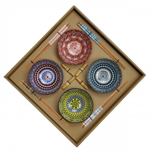 Набор для суши DKD Home Decor Разноцветный Бамбук Mandala Керамика Восточный (12 Предметы) image 1