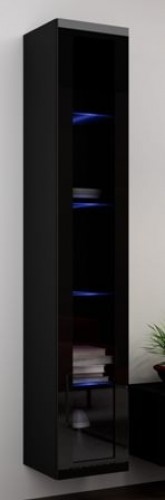 Halmar glazed cabinet VIGO WITR. SZKŁO 180 black/black image 1