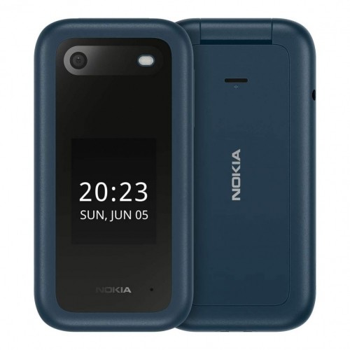 Nokia  
         
       2660 Flip Blue, 2.8 ", TFT LCD, 240 x 320, Unisoc, T107, Internal RAM 0.048 GB, 0.128 GB, microSDHC, Dual SIM, Main camera 0.3 MP, 1450  mAh image 1