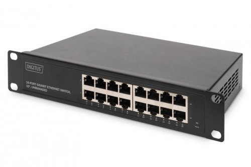 Digitus  
         
       16-port Gigabit Ethernet Switch DN-80115 10/100/1000 Mbps (RJ-45), Unmanaged, Rackmountable, Power supply type Internal, Ethernet LAN (RJ-45) ports 16 image 1