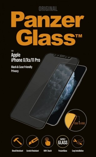 PanzerGlass  
         
       P2664 Apple, iPhone X/Xs/11 Pro, Tempered glass, Black, Case friendly with Privacy filter image 1
