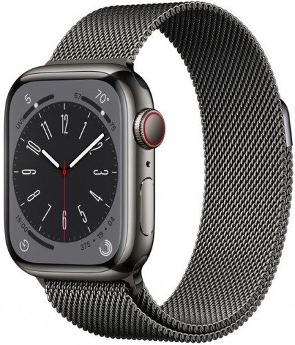 Apple Watch 8 GPS + Cellular 41mm Stainless Steel Milanese Loop, graphite (MNJM3EL/A) image 1