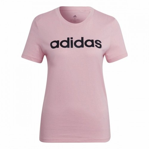 Sieviešu Krekls ar Īsām Piedurknēm Adidas Loungewear Essentials Slim Logo Rozā image 1