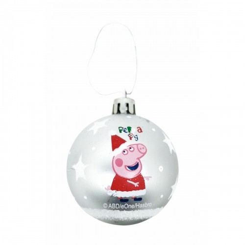 Ёлочный шарик Peppa Pig Cosy corner Серебристый 10 штук Пластик (Ø 6 cm) image 1