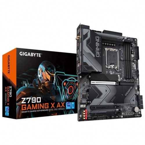 Gigabyte  
         
       Z790 GAMING X AX 1.0 M/B Processor family Intel, Processor socket  LGA1700, DDR5 DIMM, Memory slots 4, Supported hard disk drive interfaces 	SATA, M.2, Number of SATA connectors 6, Chipset Z790 Express, ATX image 1
