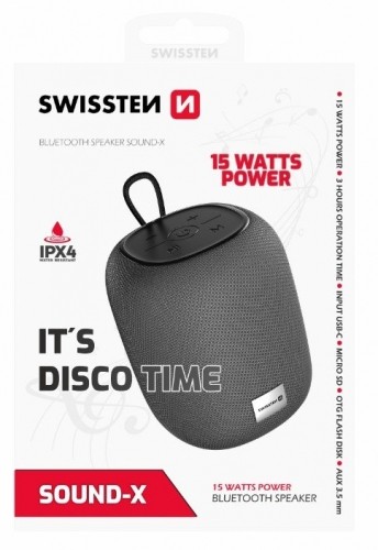 Swissten SOUND-X Bluetooth Portatīvs Bezvadu Skaļrunis USB / Micro SD / 15W / AUX image 1