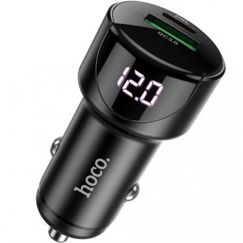 Hoco Z42 Автомобильное зарядное устройство с LED дисплеем QC3.0+PD20W image 1