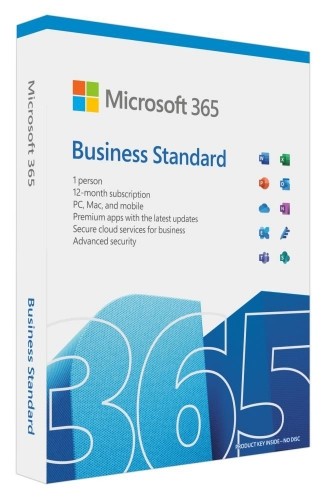 Microsoft  
         
       365 Business Standard  KLQ-00650 FPP, Subscription, License term 1 year(s), English, Medialess, P8, Premium Office Apps, 1 TB/ user OneDrive cloud storage image 1