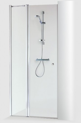 Brasta Glass Dušas durvis nišām GRETA PLUS 110 Ar faktūru, zaļgans, zilgans, šinšila, matēts image 1