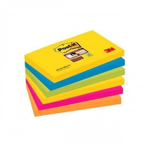 Стикеры для записей Post-it  SUPER STICKY 7,6 X 12,7 cm Разноцветный (76 x 127 mm) (6 штук) image 1