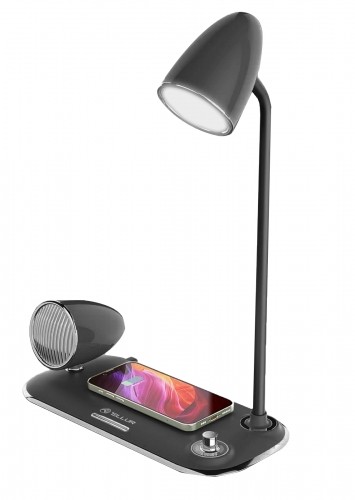 Tellur Nostalgia Wireless Desk Charger, Bluetooth Speaker, Desk Lamp black image 1