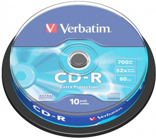 Verbatim CD-R Extra Protection 700MB 52x 10gb. spindle iepakojumā image 1