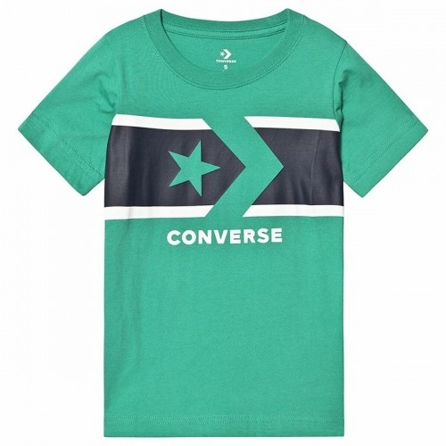 Krekls ar Īsām Piedurknēm Bērniem Converse Stripe Star Chevron  Zaļš image 1
