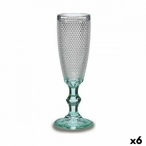 Vivalto Šampanieša glāze Punkti Caurspīdīgs Tirkīzs Stikls 6 gb. (185 ml) image 1