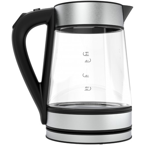 AENO EK1S electric kettle 1.7 L 2200 W Black, Silver, Transparent image 1