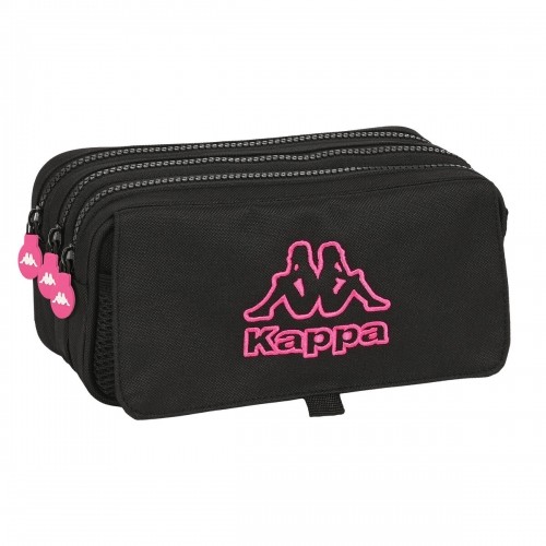 Trīsvietīgs futrālis Kappa Black and pink Melns (21,5 x 10 x 8 cm) image 1