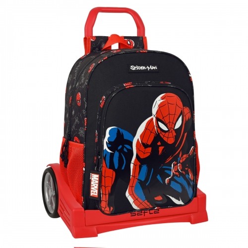 Skolas mugursoma ar riteņiem Spiderman Hero Melns (33 x 42 x 14 cm) image 1