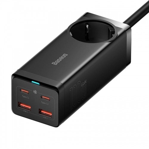 Baseus GaN3 Pro wall charger | powerstrip 2xUSB + 2xUSB-C + AC, 100W (black) image 1