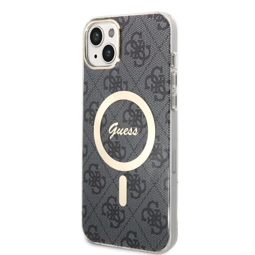 Guess 4G MagSafe Compatible Case + Wireless Charger for iPhone 14 Plus Black image 1