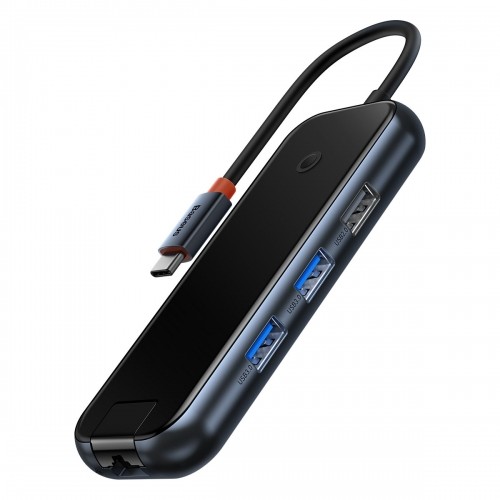 Baseus AcmeJoy 6-Port HUB Docking Station (USB-C to USB-C PD & Data | 2xUSB3.0 | USB2.0 | HDMI | RJ45) dark gray (WKJZ010013) image 1