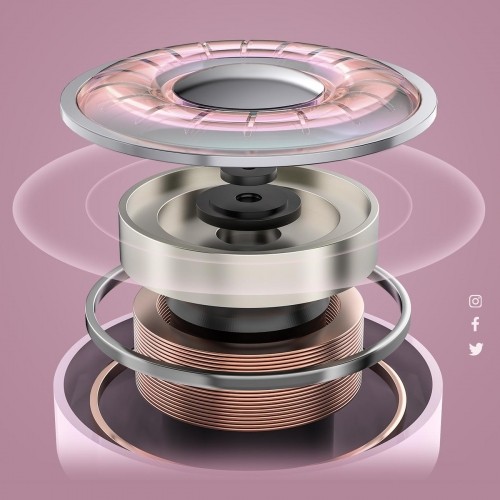 Acefast in -ear wireless headphones TWS Bluetooth pink (T6 pink lotus) image 1