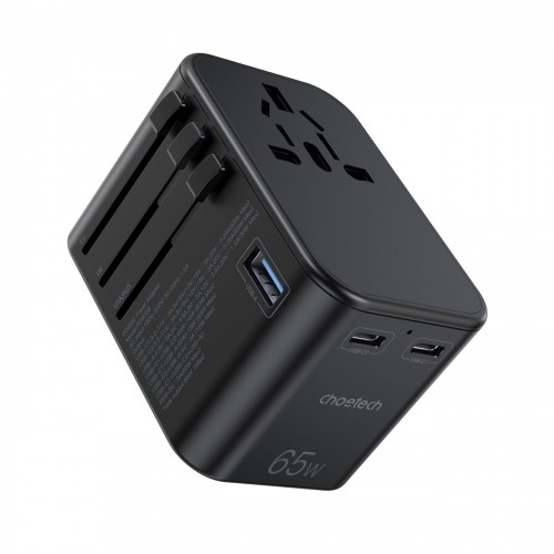 Choetech gaN 2 x USB Type C | USB 65W Power Delivery Fast Charger Black (PD5009-BK) image 1
