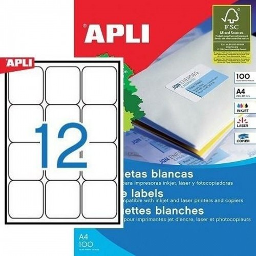 Этикетки для принтера Apli 100 Листья 63,5 x 72 mm image 1