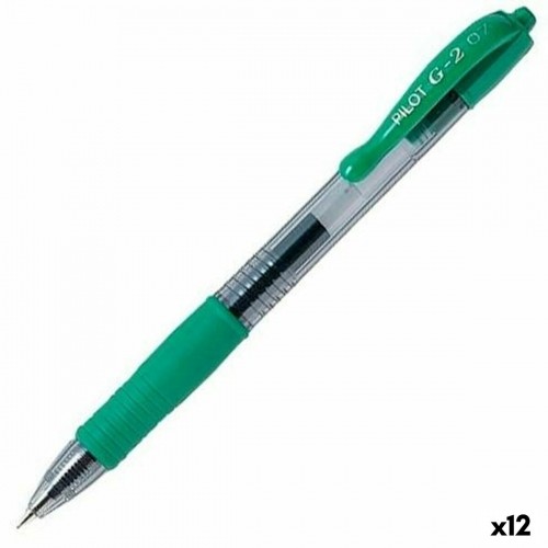 Гелевая ручка Pilot G-2 07 Зеленый Чаша 0,4 mm (12 штук) image 1