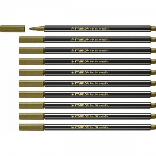 Фетр Stabilo Pen 68 metallic Позолоченный 10 штук image 1