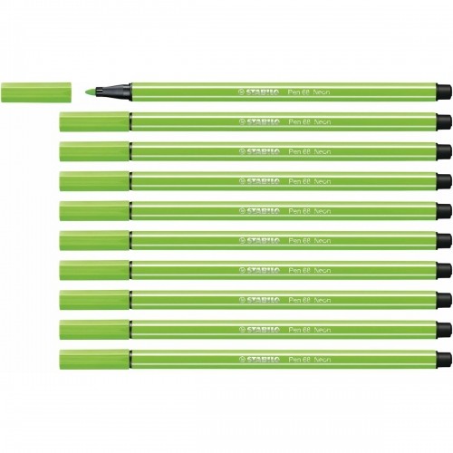Фетр Stabilo Pen 68 Флюоресцентный Зеленый 10 штук image 1