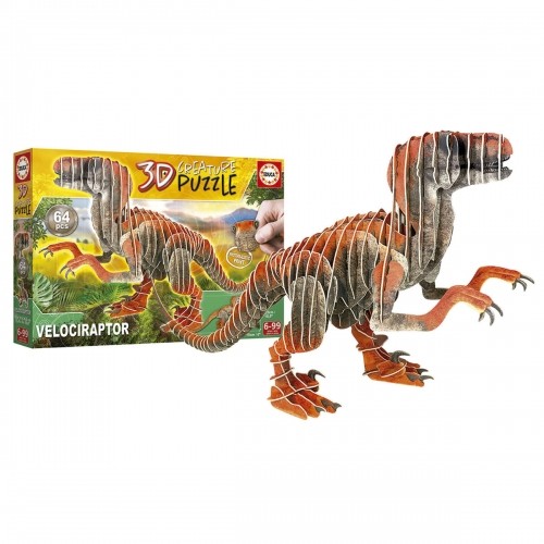 Puzle un domino komplekts Educa Velociraptor 3D image 1