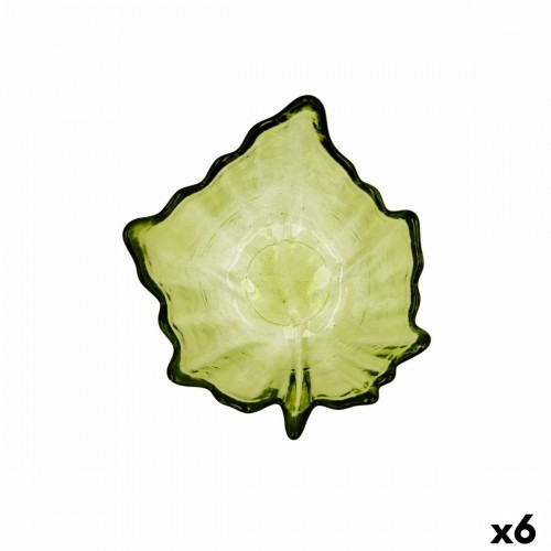 Uzkodu paplāte Quid Lapa Zaļš Stikls (10,5 x 10,5 x 4 cm) (Pack 6x) image 1